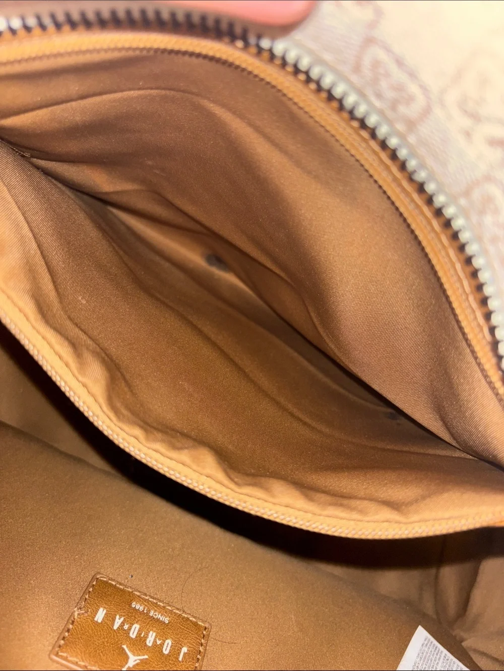 Jordan Tan & Cream Carry-On Tote with Logo Patch and Luggage Tag